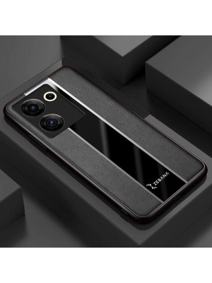 Zebana Tecno Camon 20 Pro 4g Uyumlu Kılıf Zebana Premium Deri Kılıf Siyah