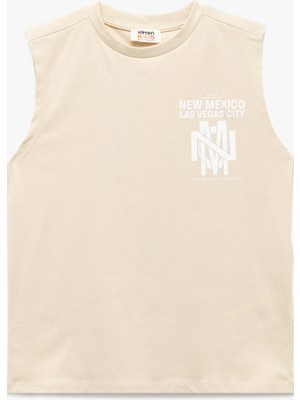 Koton Pamuklu Baskı Detaylı Bisiklet Yaka Atlet