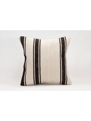 El Yapımı Kilimden Yapılmış Vintage Kırlent Kılıfı, Yün, 40X40 cm