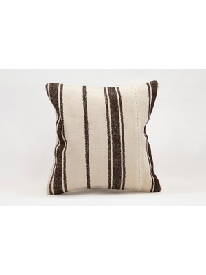 El Yapımı Kilimden Yapılmış Vintage Kırlent Kılıfı, Yün, 40X40 cm