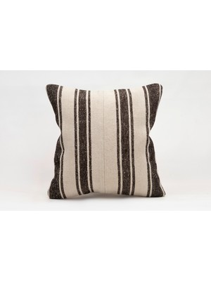 El Yapımı Kilimden Yapılmış Vintage Kırlent Kılıfı, Yün, 40X40 cm