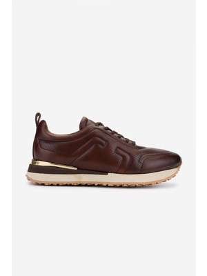 Valmenti Erkek Hakiki Deri Kahverengi Sneakers & Spor Ayakkabı 383 VAL-5960 Erk Ayk Y25 Kahve Slvr