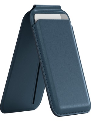 Buff iPhone Walletmag 2.0 Stant Manyetik Deri Cüzdan Blue
