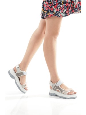 Bernis Çok Renkli Buz Pembe Cırtlı Masaj Hafif Taban Spor Sandalet