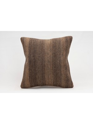 El Yapımı Kilimden Yapılmış Vintage Kırlent Kılıfı, Yün, 40X40 cm