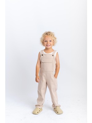 Cigit Gabardin Salopet 2-7 Yaş Bej