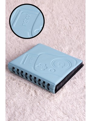 68 Fotoğraf Kapasiteli Spiralli Mavi Instax Polakart Fotoğraf Albümü