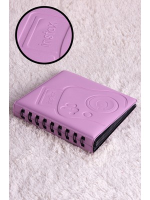 Nobbystar 68 Fotoğraf Kapasiteli Spiralli Mor Instax Polakart Fotoğraf Albümü