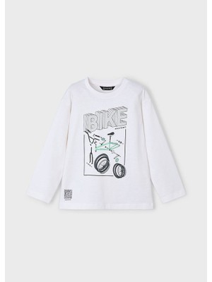 Mayoral Erkek Çocuk Uzun Kollu Tişört Beyaz 3051