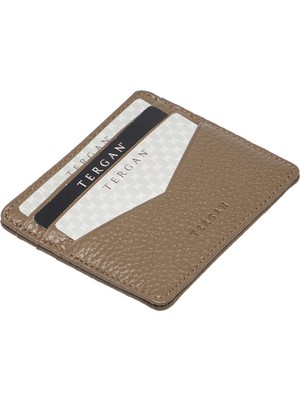 Tergan Bej Hakiki Deri Unisex Kredi Kartlık - S1KK00001665-B73