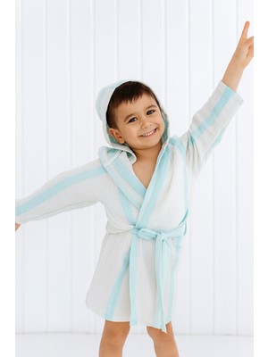 Tuğba Kuğu 4 Kat Müslin Bornoz - Line Series