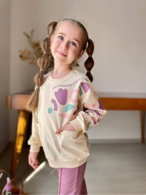 Kız Çocuk Kalp Baskılı 2'li Takım. Pamuklu Mükemmel Kalite