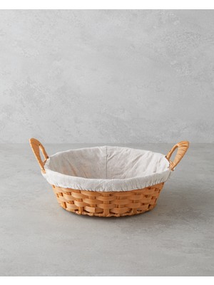 English Home Pastoral Plastik Rattan 3'lü Ekmek Sepeti 31x11,5 Cm Bej