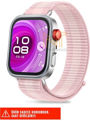 Nezih Case Huawei Watch Fit 3 / Fit 4/ Fit 4 Pro / Fit 5 / Fit 5 Pro Uyumlu Hasır Örgü Spor Cırtlı Naylon Pratik Kordon