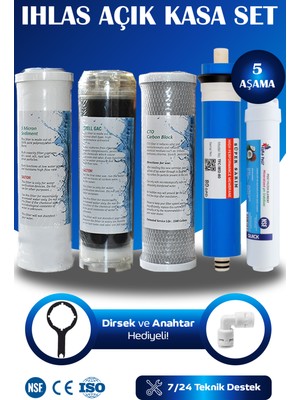 Watermelon İhlas Cebilon Su Arıtma Cihazlarına Uyumlu 80 Gpd Süper Membranlı 5 Aşama Filtre Bakım Seti