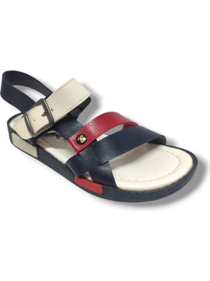 Şiringenç 1519-20 Anatomik Çirt Bant Erkek Çocuk Sandalet Lacivert Kırmizi