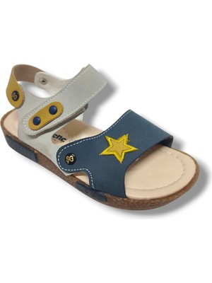 Şiringenç 1532-20 Anatomik Çirt Bant Erkek Çocuk Sandalet Lacivert Sari