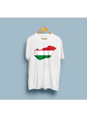 Oversize Hungary / Macaristan Haritası Tasarım Unisex T-Shirt