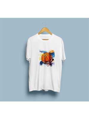 Oversize Basketbol Topu Tasarım Unisex T-Shirt