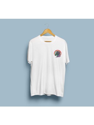 Oversize Zombi Unicorn Baskılı Unisex T-Shirt