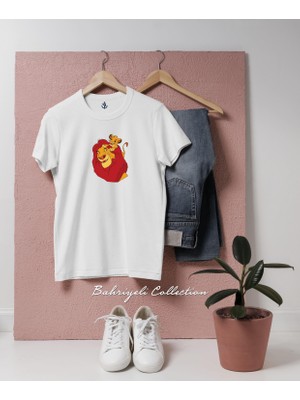 Oversize Aslan Kral ve Simba Tasarımlı Unisex T-Shirt