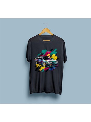 Oversize Color Painted Sedan Car Baskılı Unisex T-Shirt