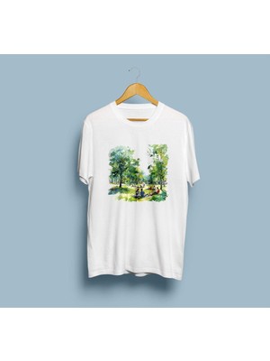 Oversize Maçka Parkı Tasarım Unisex T-Shirt