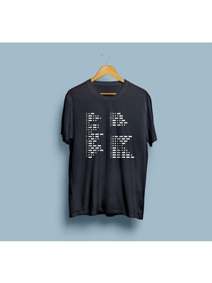 Oversize Mors Alfabesi Baskılı Unisex T-Shirt