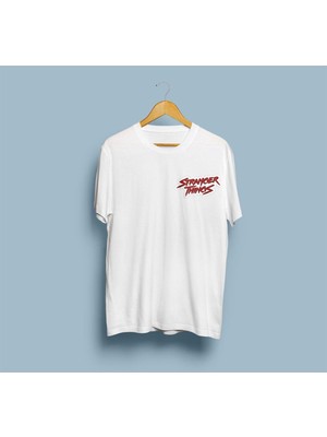 Oversize Stranger Things Yazı Logosu Unisex T-Shirt