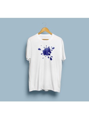 Oversize Boya Sıçraması Baskılı Unisex T-Shirt