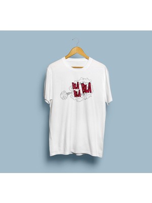 Oversize Bla Bla Bla Yazılı Tasarım Unisex T-Shirt