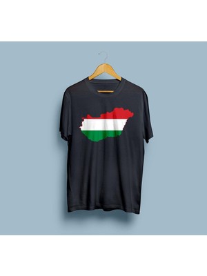Oversize Hungary / Macaristan Haritası Tasarım Unisex T-Shirt