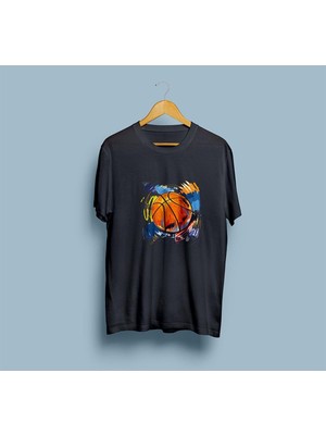 Oversize Basketbol Topu Tasarım Unisex T-Shirt