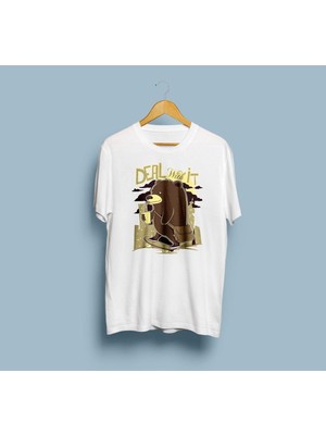 Oversize Deal With It Beer Tasarım Unisex T-Shirt