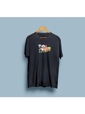 Oversize Sünger Bob Karakterleri Unisex T-Shirt