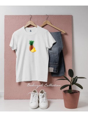 Oversize Juice Smoothie Pineapple Ananas Tasarımlı Unisex T-Shirt