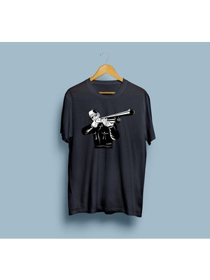 Oversize Avcı Tüfek Tasarım Unisex T-Shirt