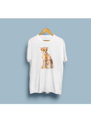 Oversize Leopar Tasarım Unisex T-Shirt