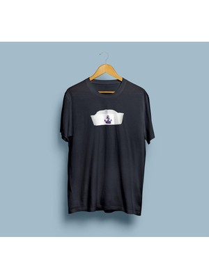Oversize Denizci Şapkası Tasarım Unisex T-Shirt