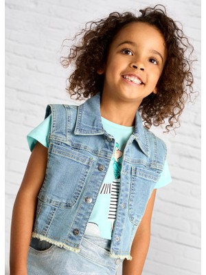 Mayoral Kız Çocuk Denim Yelek Açık Mavi 3364