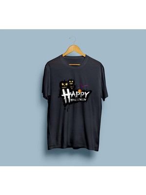 Oversize Happy Halloween Tasarım Unisex T-Shirt