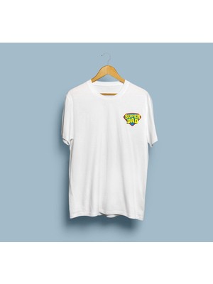 Oversize Super Dad Baskılı Unisex T-Shirt
