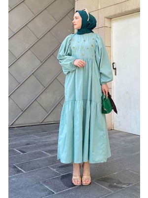 Yazlık Elica Elbise Mint Yeşili