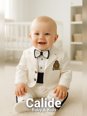 Calide Baby&Kids Erkek Bebek Mevlüt Takımı - Ceketli & Şapkalı - Özel Gün Kıyafeti - 7'li Set