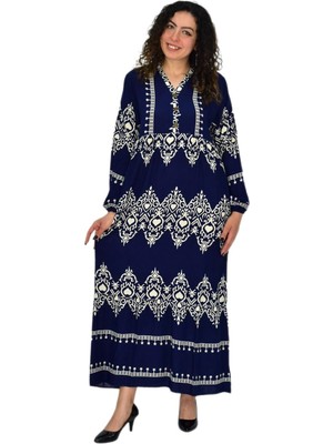 Kadın Kol Lastikli V Yaka Elbise BGL-ST04642