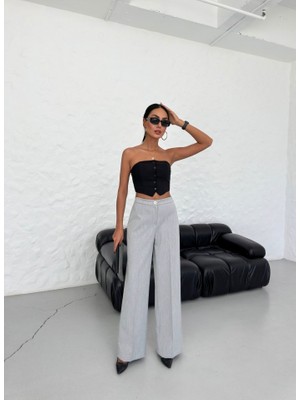 Arben Boutique Yüksek Bel Straight Fit Palazzo Pantolon