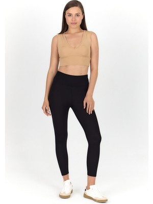 Siyah Fitilli Yüksek Bel Tayt 2004