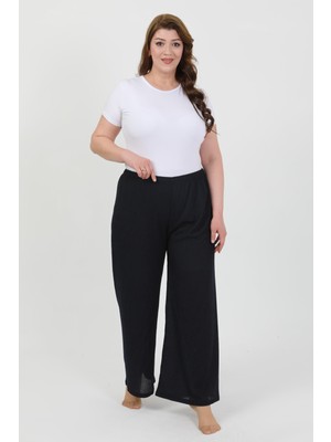 Akbeniz Kadın Büyük Beden Bürümcük Pantolon 210076 Lacivert