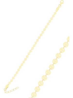 Gümüş Altın Yaldızlı Dövme Modeli Pullu Bileklik SGTL10514GOLD