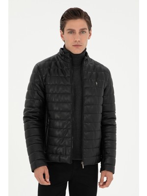 U.S. Polo Assn. Erkek Siyah Deri Ceket 50297251-001